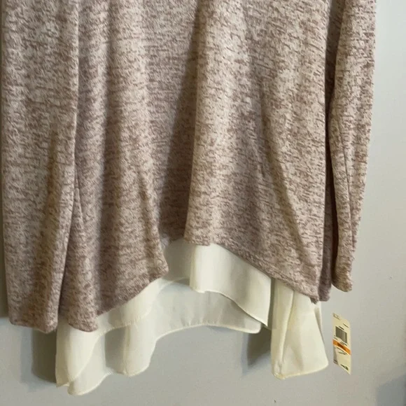 Bar III v neck long sleeve layered shirt sweater New small - Picture 4 of 6